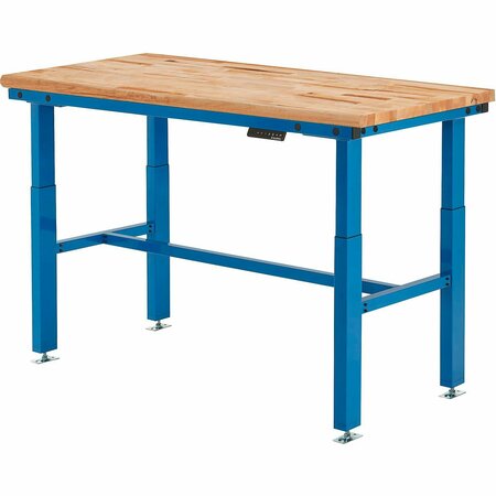 GLOBAL INDUSTRIAL Heavy-Duty Electric Adjustable Workbench, 60 x 30in, Maple Safety Edge 800577